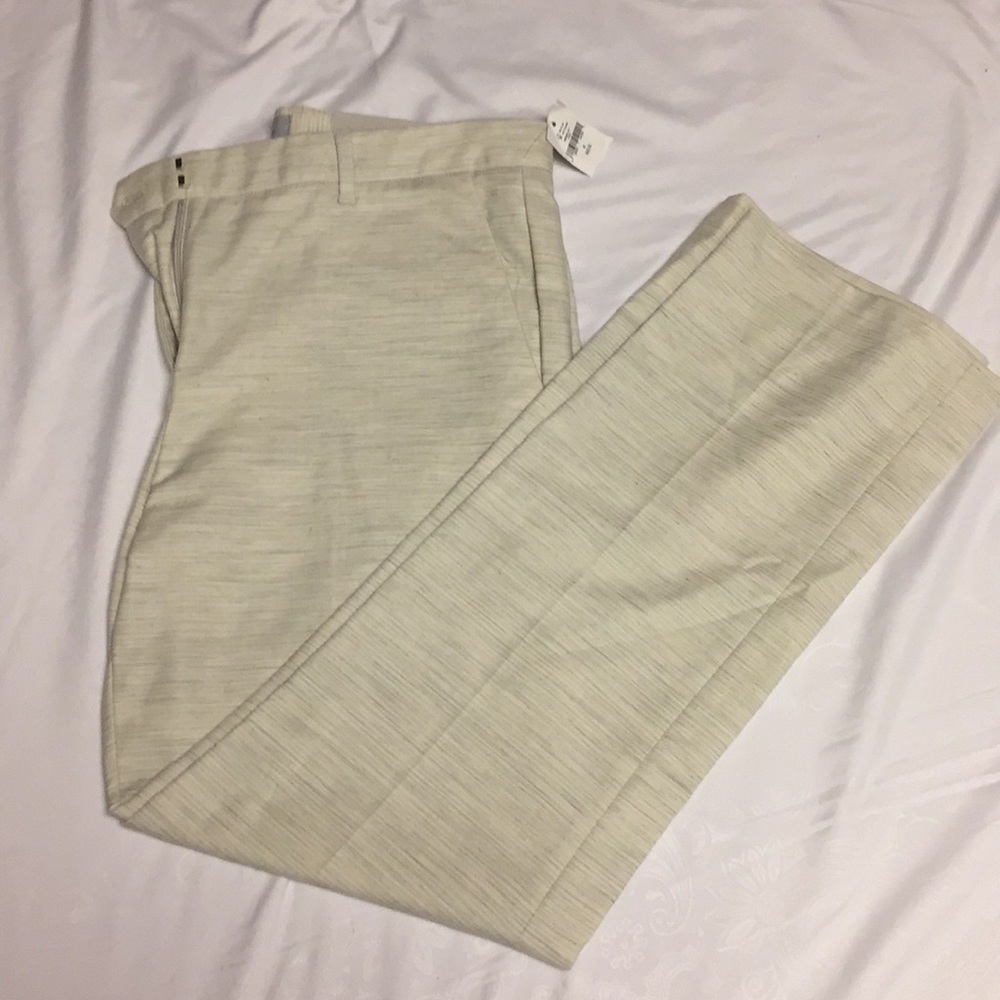 Beige and gray cropped trousers